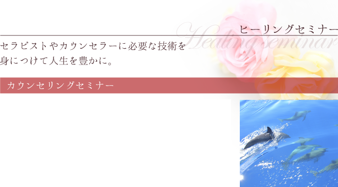 ヒーリングセミナー セラピストやカウンセラーに必要な技術を身につけて人生を豊かに。